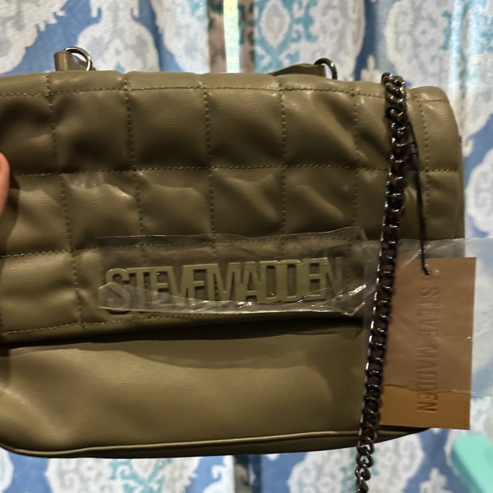 Steve Madden Khaki Quilted Shoulder Bag